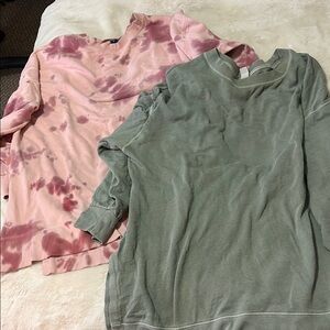 Pink Tie-Dye and Green Sweatshirts